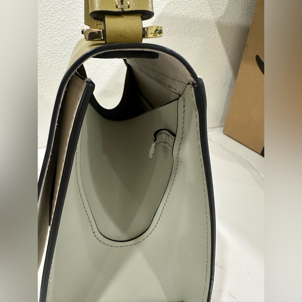 Zac Zac Posen Olive Green and Cream Handle Shoulder Bag - Picture 5 of 13